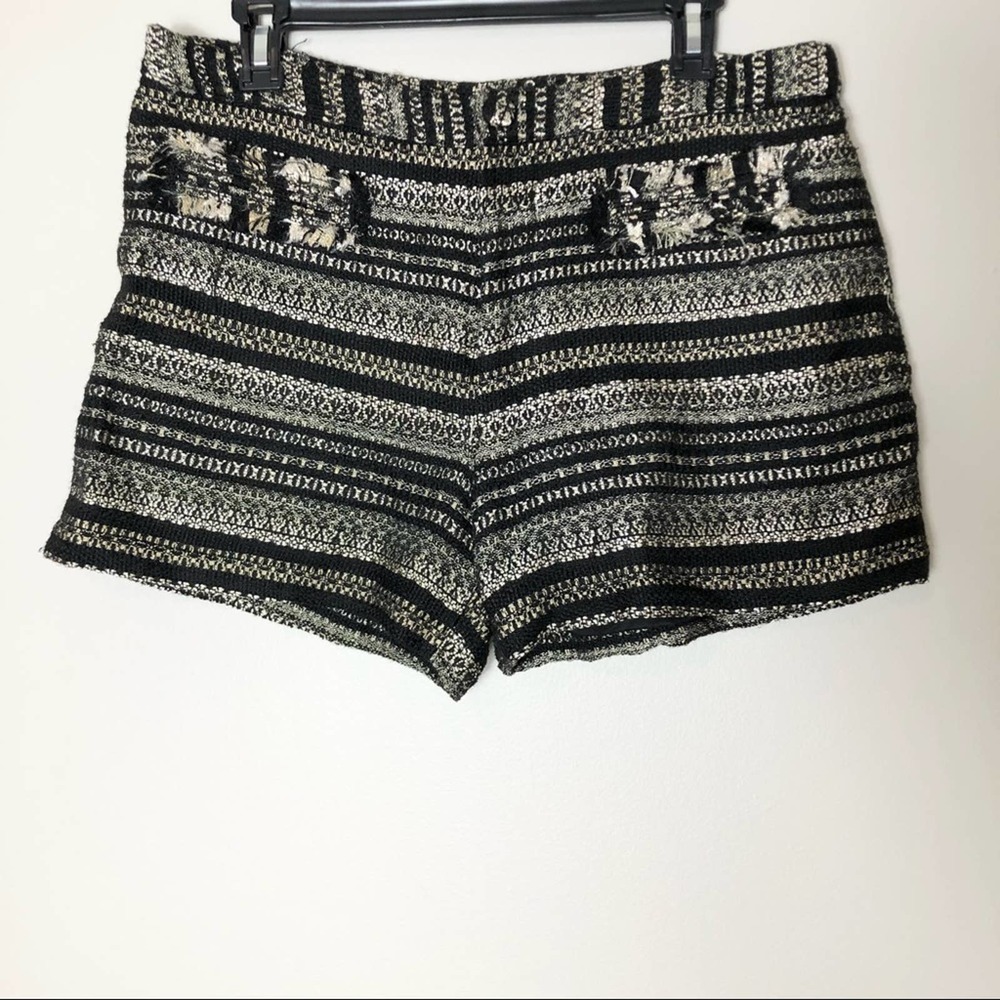 Darling Black and Gold Woven Shorts